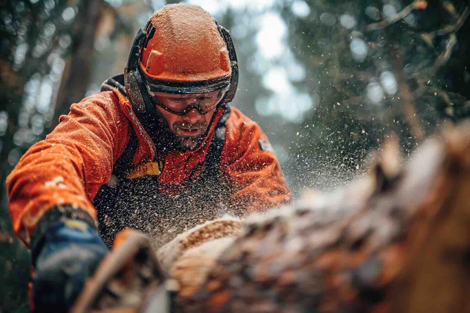 ai-generated-professioneel zagen Essentiële veiligheidsmaatregelen voor werken met kettingzaag